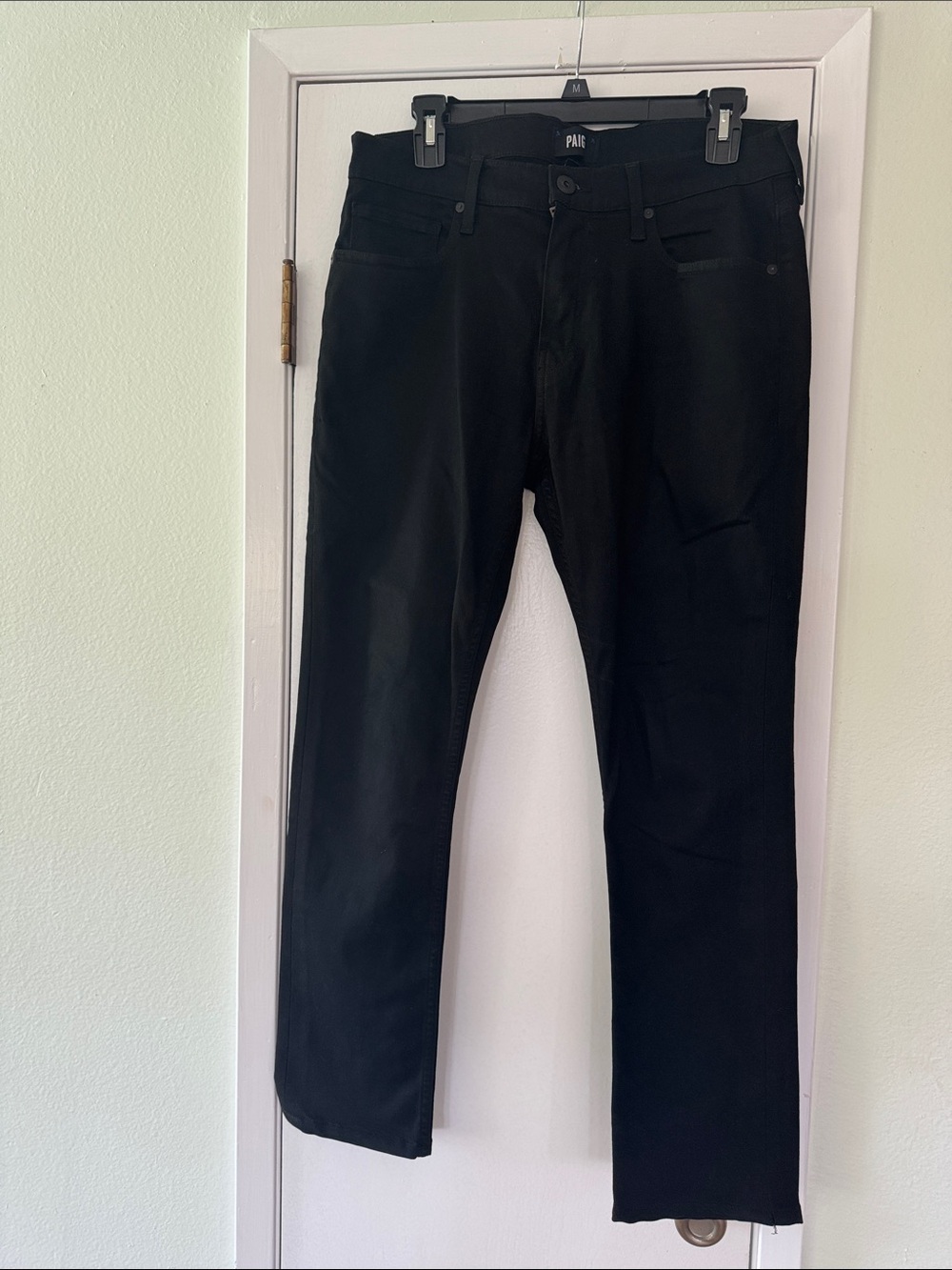 PAIGE Men’s Black Straight Jeans - Clean Classic Look